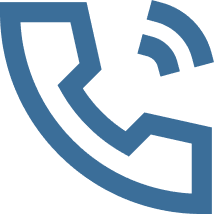 Vector (24) Blue phone icon with signal waves.